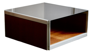 Wooden Coffee Table in Aluminum and Smoked Glass, 1970