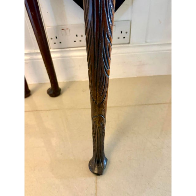 Antique George III Carved Mahogany Folding Corner Table, 1800 For Sale - Image 14 of 15