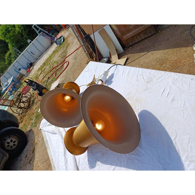 1960s Vintage Gold Aluminum Lamps, 1960s, Set of 2 For Sale - Image 5 of 16