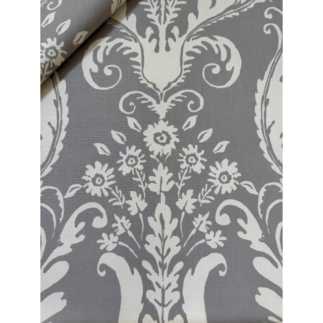 Scalamandre Primavera Print French Grey Fabric 3 Yards For Sale In Raleigh - Image 6 of 6