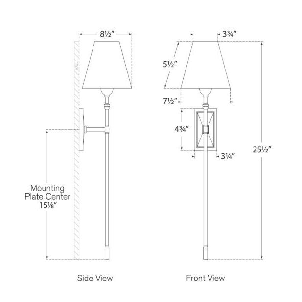 Transitional Alexa Hampton for Visual Comfort Signature Jane Large Single Tail Sconce in Hand-Rubbed Antique Brass with Linen Shade For Sale - Image 3 of 3