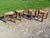 Vintage Triangular Tripod Wood and Straw Stools, 1950, Set of 4 For Sale - Image 9 of 9
