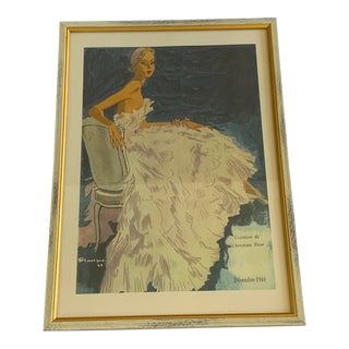 Christian Dior 1940's Ad Print For Sale