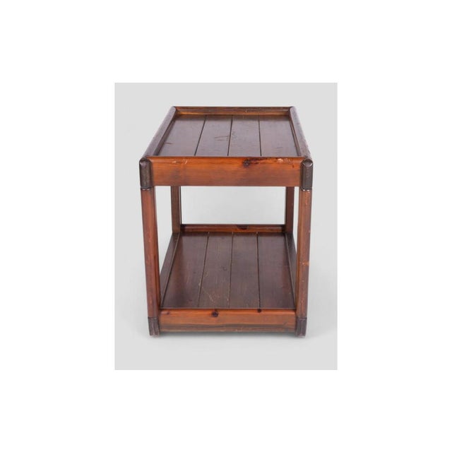 Vintage Wood Side Table with Lower Shelf For Sale - Image 5 of 6