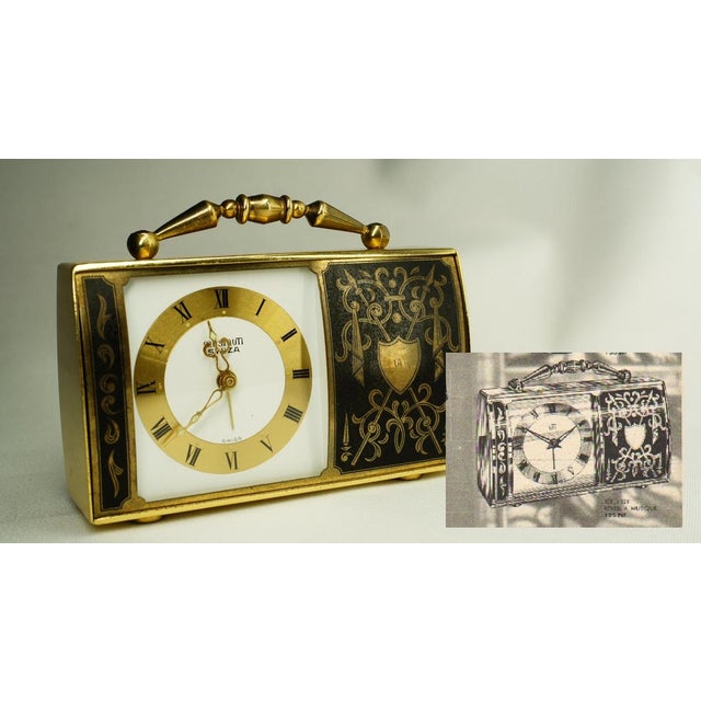 1970 Uti Swiza Music Box Alarm Clock, Made in Swiss Chairish