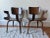 Thonet-style vintage bentwood chairs in an unusual shape. Arresting, angular bends, with a lovely walnut finish that reads...