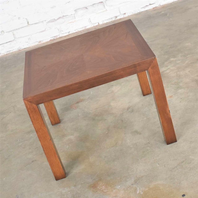 Vintage Modern Lane Solid Walnut Square Parsons Side Table W