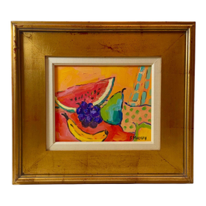 Late 20th Century S. Maekay Still Life With Fruit Oil on Canvas Painting