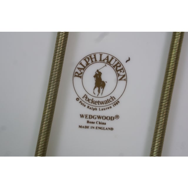 White 1980s Ralph Lauren Wedgwood Pocket Watch Clock Charger Serving Plate 13" For Sale - Image 8 of 10