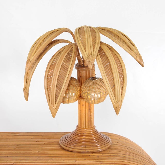 Rattan Coconut Tree Lamp For Sale - Image 12 of 18