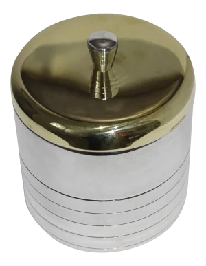 Christofle Lidded Ice Bucket Silver Plate & Brass