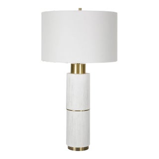 Ruse Whitewashed Table Lamp For Sale