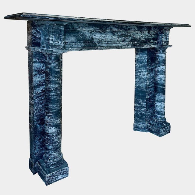 Black Antique Irish Georgian Marble Column Fireplace Mantel, 1810 For Sale - Image 8 of 11