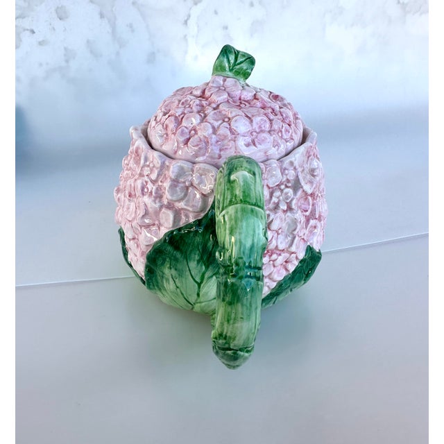 Fitz and Floyd Fitz & Floyd Pink Hydrangea Tea Pot For Sale - Image 4 of 7