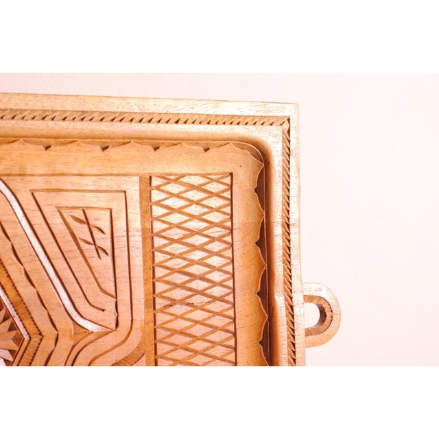 Carved Wooden Serving Tray, 1970s For Sale - Image 6 of 8