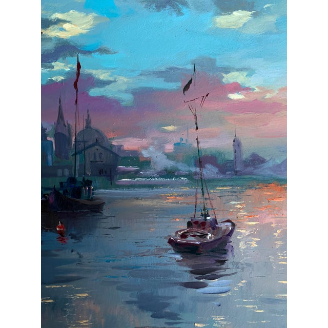 Sky Blue Oil Painting Romantic Sailing Yuriy Suprunchuk For Sale - Image 8 of 12