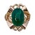 7 Carat Elongated Oval Emerald Cabochon 14 Karat Rose Gold Cocktail Ring Vintage For Sale - Image 15 of 18
