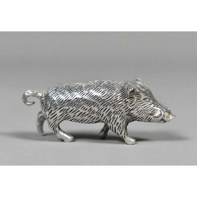 Miniature Silver Pigs & Wild Boar, 1990s, Set of 6 For Sale - Image 12 of 17