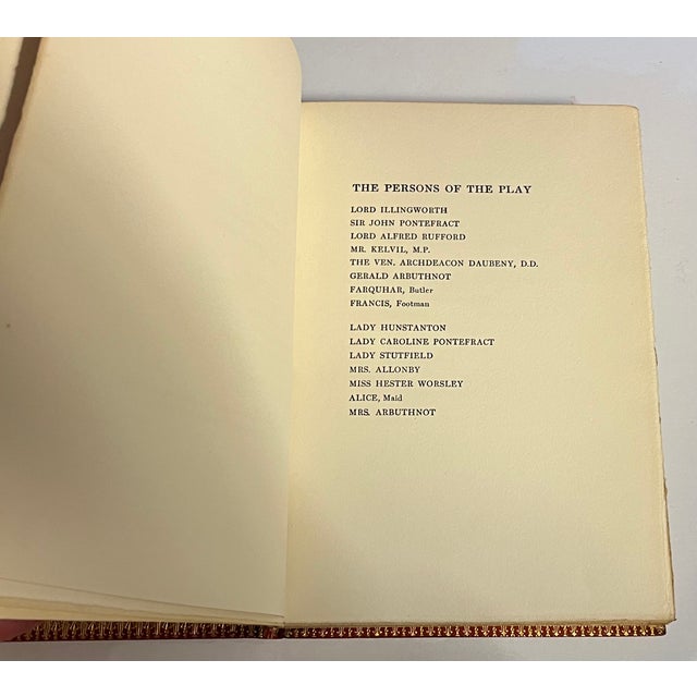 Fine Red Leather Binding - A Woman of No Importance - A Play by Oscar Wilde, London 1908 For Sale - Image 9 of 12
