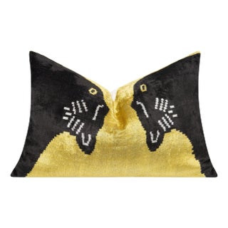 Handmade Silk Velvet Throw Pillow with Down Feather Insert, Hidden Zipper For Sale