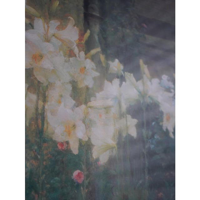 Paint Framed Print or Painting of Lilacs in Garden Signed For Sale - Image 7 of 11