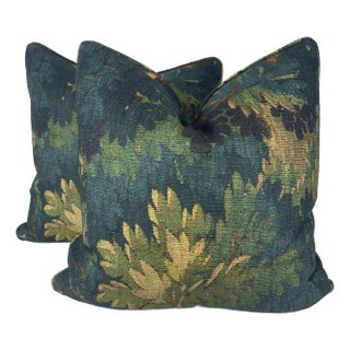 Dedar "Schwarzwald" in Verdue 22" Pillows-A Pair For Sale