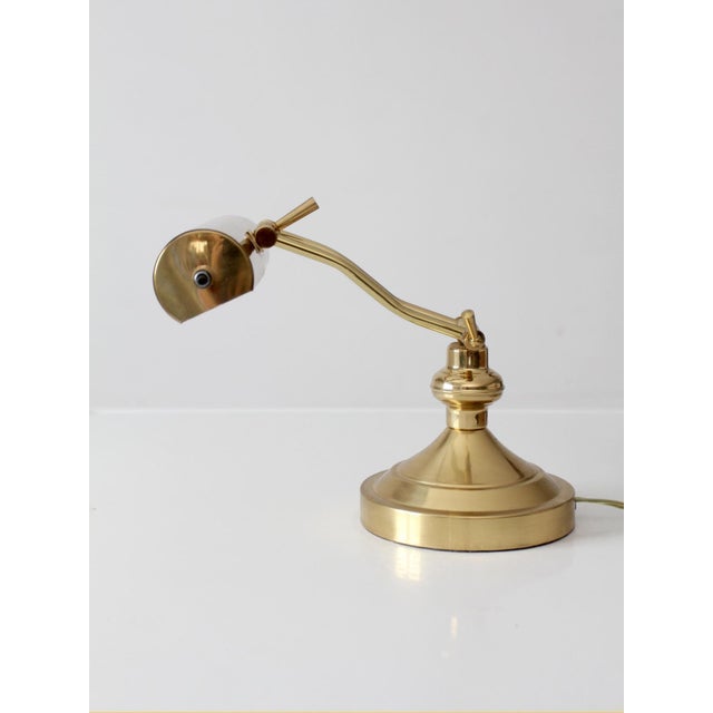 Vintage 1970s Brass Adjustable Banker’s Desk Lamp For Sale - Image 14 of 14