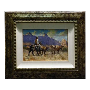 Robert Hagan "Catching the Strays" Oil on Canvas Hand Signed