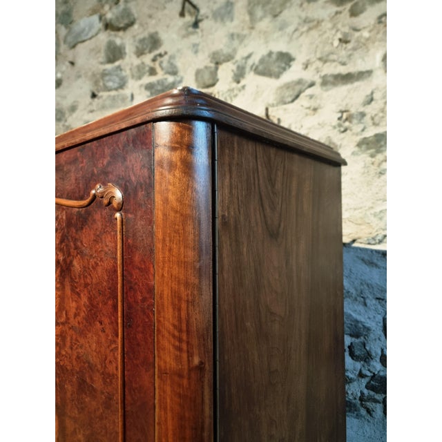 Art Deco French Walnut and Mahogany Sideboard with Marble Top, 1920s For Sale - Image 12 of 18