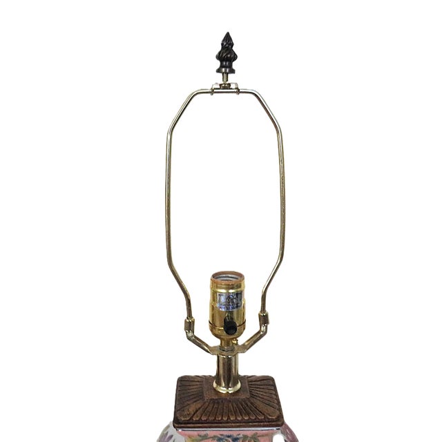Pair of Chinoiserie Table Lamps With Flowers Floral Asian For Sale In Providence - Image 6 of 7
