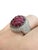 Metal Mouawad, Ruby and Diamond Rosette Ring, Size 6.5 For Sale - Image 7 of 7