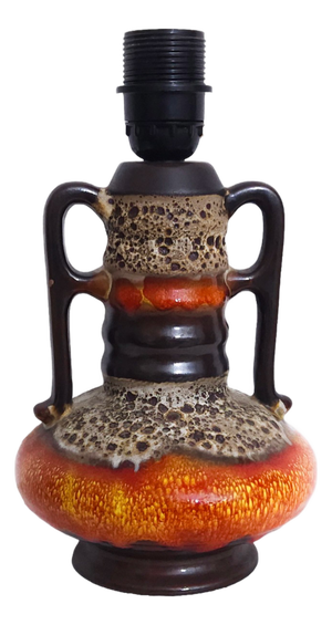 West German Fat Lava Pottery Table Lamp Base by Walter Gerhards, 1970s