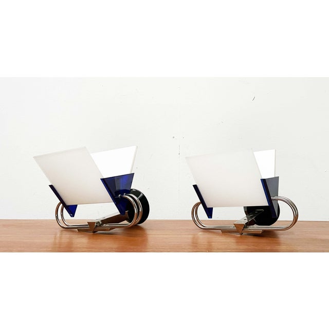 Postmodern Italian Model Murana Sconces by Perry A. King and S. Miranda for Arteluce, 1980s, Set of 2 For Sale - Image 4 of 18