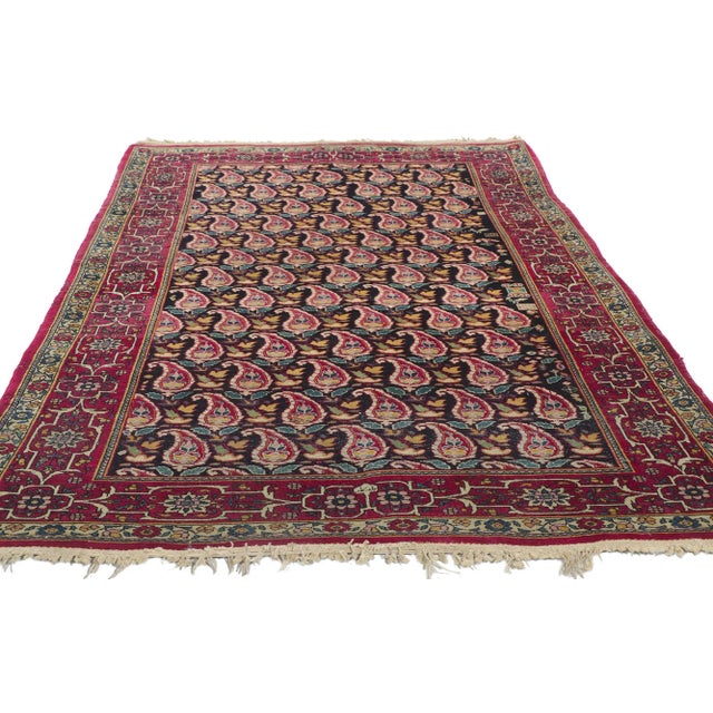 Modern Antique Persian Kerman Rug - 04'01 x 08'11 For Sale - Image 3 of 9