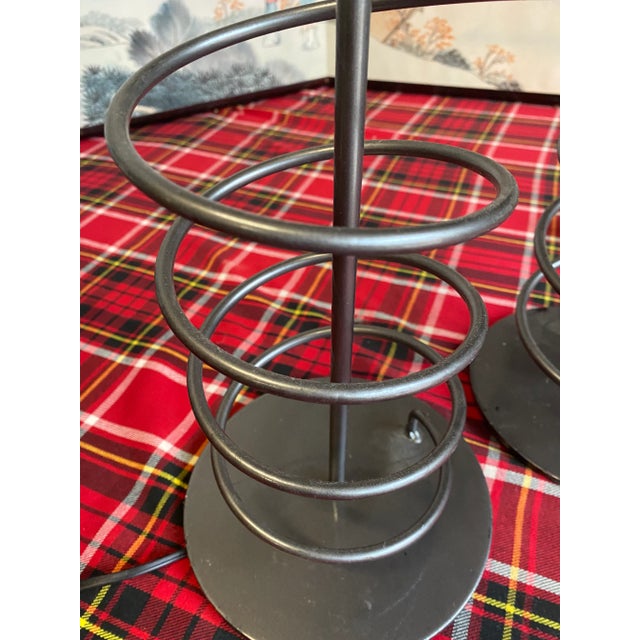 Contemporary 1970s Minimalist Metal Spiral Lamps - a Pair For Sale - Image 3 of 7