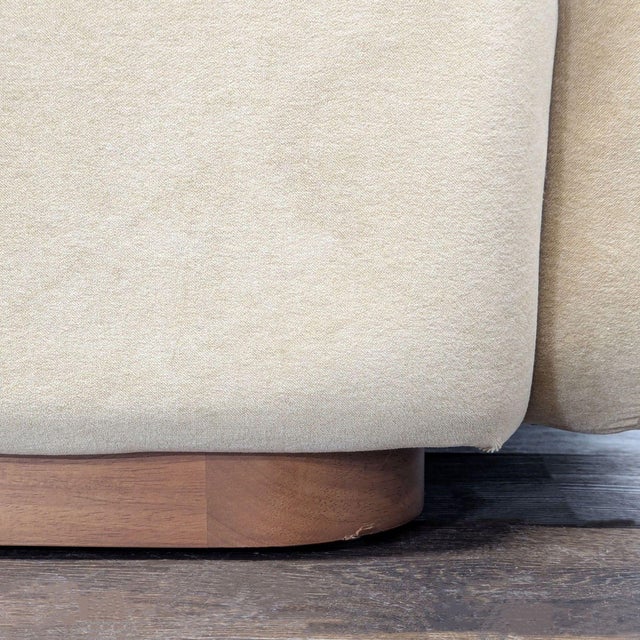 2010s West Elm Kaufman 3-Seat Modern Beige Curved Sofa For Sale - Image 5 of 6