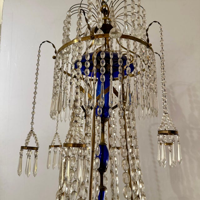 Scandinavian Neoclassical Six Light Crystal Chandelier Circa 1800 For Sale In New York - Image 6 of 7