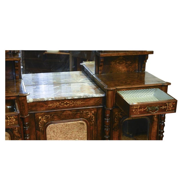 Brown Servant Sideboard in Walnut Inlaid with France Mirror, 1850s For Sale - Image 8 of 18