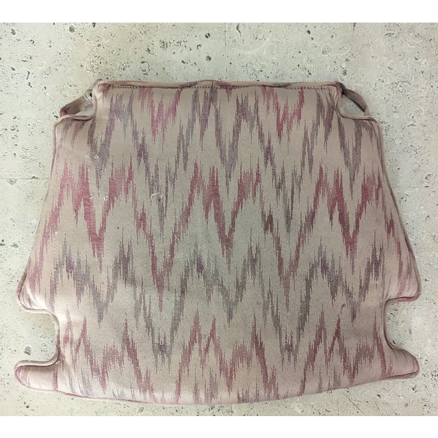 Beautiful old French flame stich silk fabric cushion. The wear is different but similar, the fade of the coloring is...