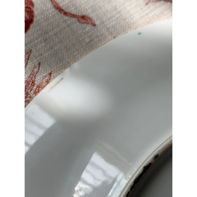 Famille Rose Medallion Hand Painted Porcelain Dinner Plates Set of 12 For Sale - Image 12 of 12