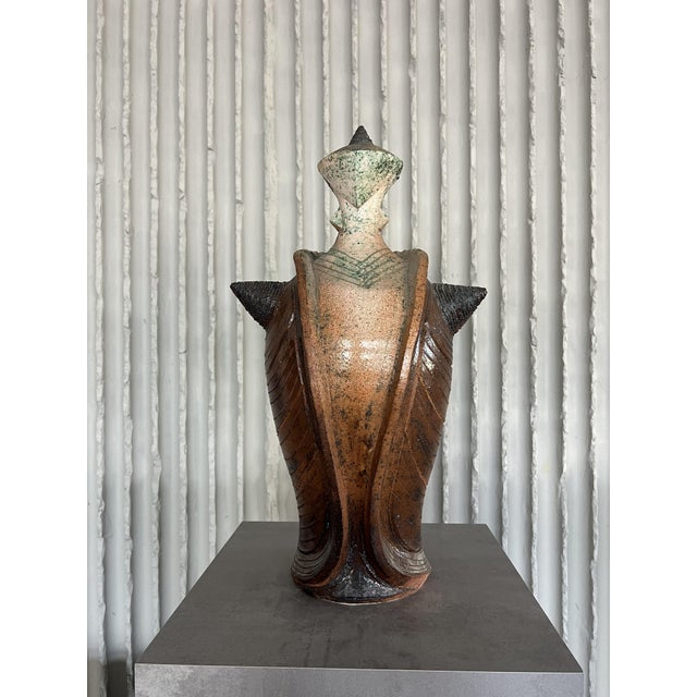 Artist: Maria Kenarova New Mexico late eighties/early nineties H largest pieces 80cm, smallest 40cm XXL Ceramic chess set...