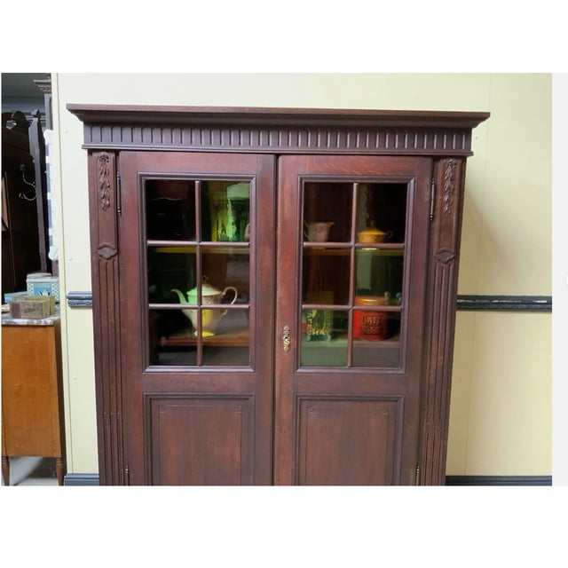 Brown Antique Art Nouveau Display Cabinet, 1910 For Sale - Image 8 of 10