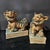 Vintage Shiwan Kiln Amber Glazed Foo Dogs on Pedestals - A Pair For Sale - Image 9 of 9