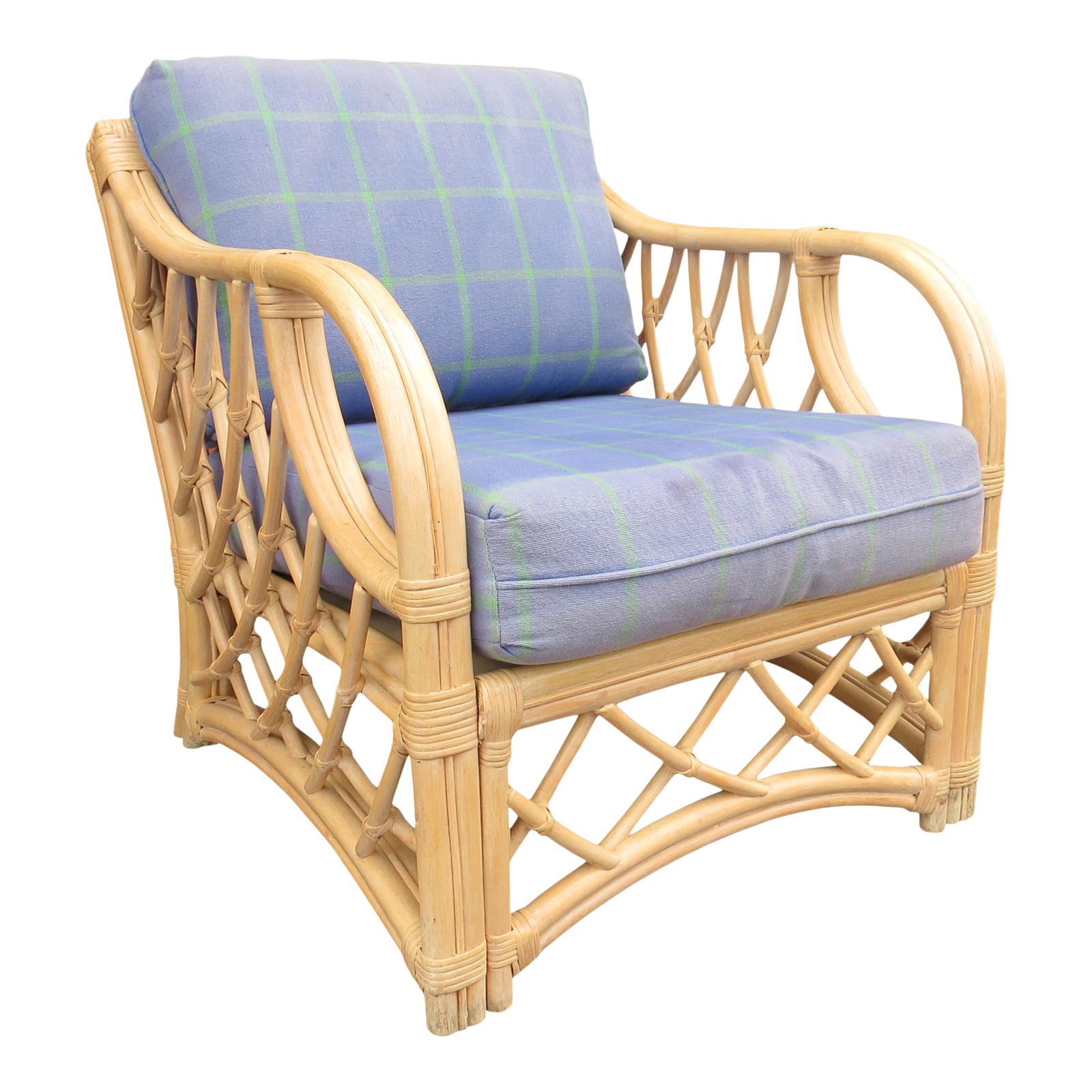 Vintage 1980s Lane Venture Rattan Lounge Chair | Chairish