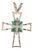 0.27ctw Emerald Diamond Cluster Open Cross Pendant 14k Yellow Gold For Sale