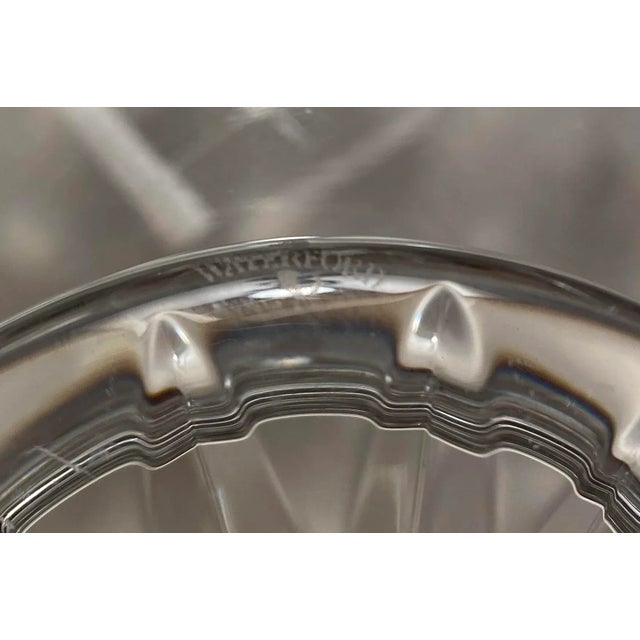 Glass Waterford Crystal Footed Bowl, Lismore Pattern For Sale - Image 7 of 8