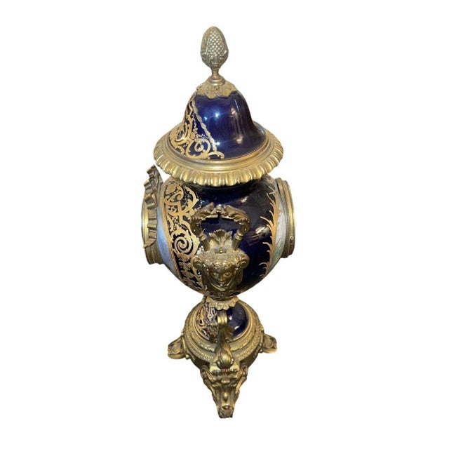 Large 19th Century French Sevres Porcelain Bronze Clock Balthazar Paris For Sale In Los Angeles - Image 6 of 11