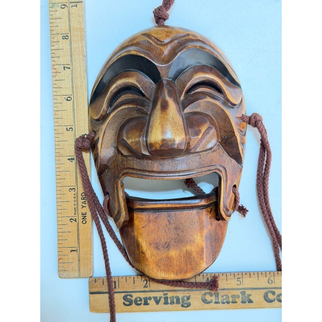 Brown Vintage Korean Hahoe Yangban Hand-Carved Wood Mask With Articulated Jaw For Sale - Image 8 of 8