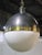 Mid-Century Modern Brass and Metal and Glass Spherical Pendant Chandelier Lamp For Sale - Image 3 of 6