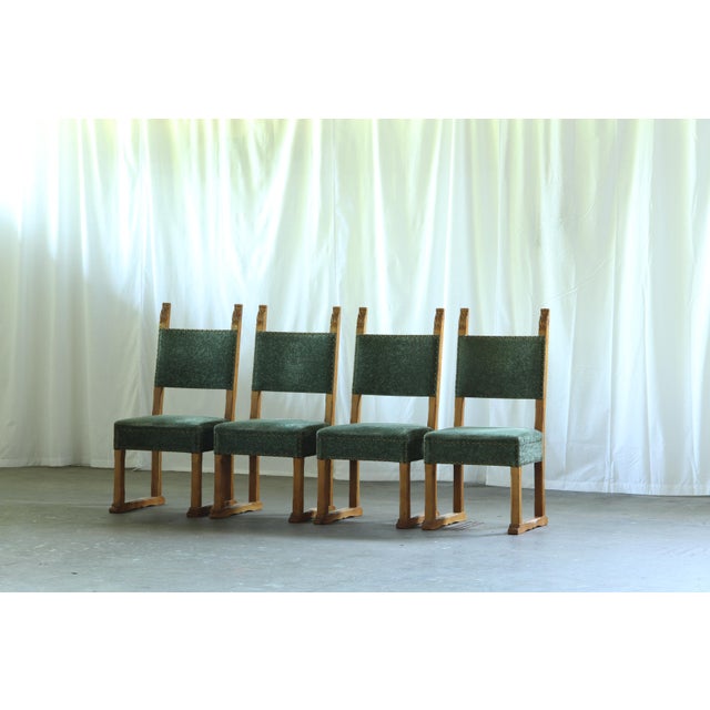 1950s Vintage Danish Oak Throne Dining Chairs, 1954, Set of 4 For Sale - Image 5 of 17